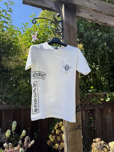 Pre-owned Chrome Hearts White Vintage Cross Pocket T-shirt
