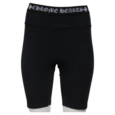 Pre-owned Chrome Hearts Womens Biker Shorts Size Medium Black White Logo Althetic
