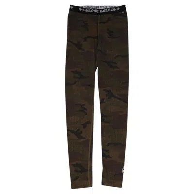 Pre-owned Chrome Hearts Womens Leggings Long Johns Size Medium Green Brown Camo Camouflage