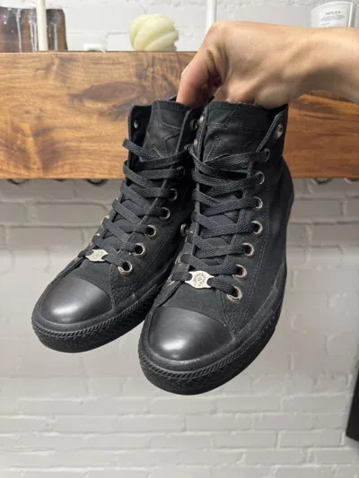 Pre-owned Chrome Hearts X Converse Leather Star Patch Chuck 70 Sneaker In Black
