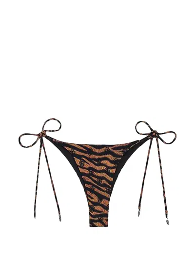 Chrome Hearts X Dib Tiger-print Bikini Bottoms In Brown
