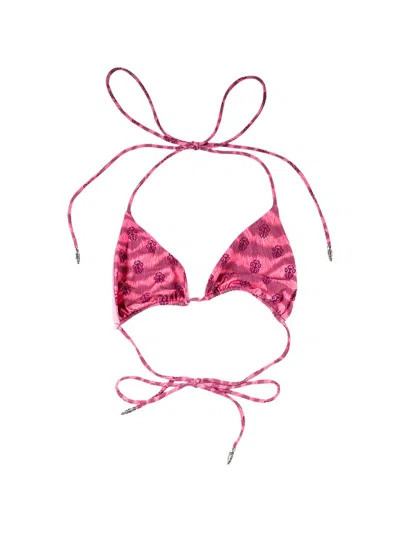 Chrome Hearts X Dipped Dagger Tiger-print Bikini In Pink
