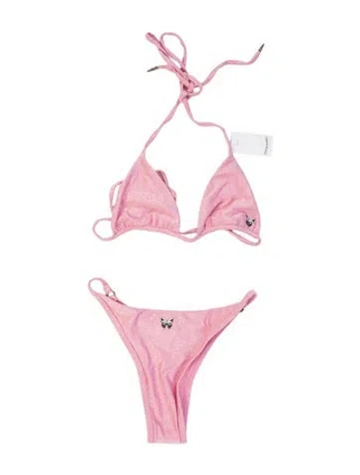 Pre-owned Chrome Hearts X Dipped In Blue Floral Print Bikini In Pink
