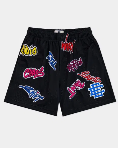 Pre-owned Chrome Hearts X Eric Emanuel Ee Matty Boy Handstyle Black Mesh Shorts Small