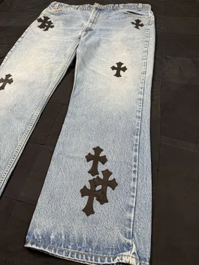 Pre-owned Chrome Hearts X Levis Cross Patch 517 Jeans In Blue