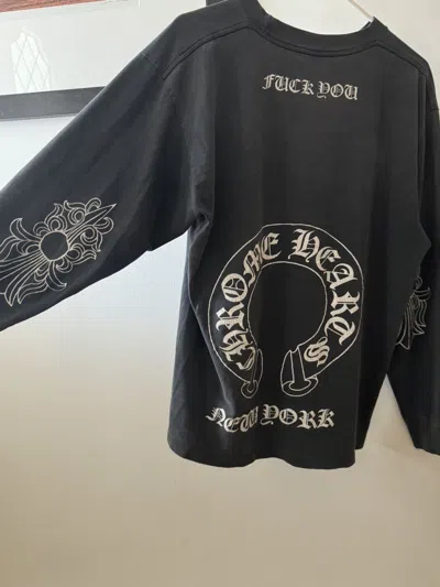 Pre-owned Chrome Hearts X Made In Usa Vintage Chrome Hearts New York Floral Longsleeve In Gray