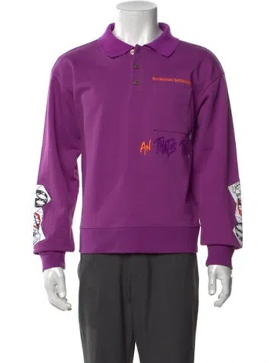 Pre-owned Chrome Hearts X Matty Boy An That's That Graphic Print Polo Shirt In Purple