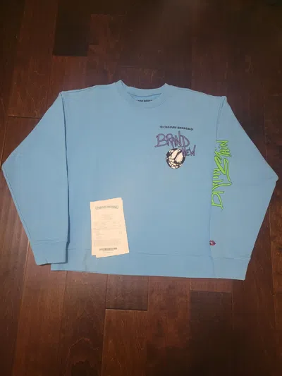 Pre-owned Chrome Hearts X Matty Boy Chrome Hearts Matty Boy Brain New Blue Crewneck Sweater