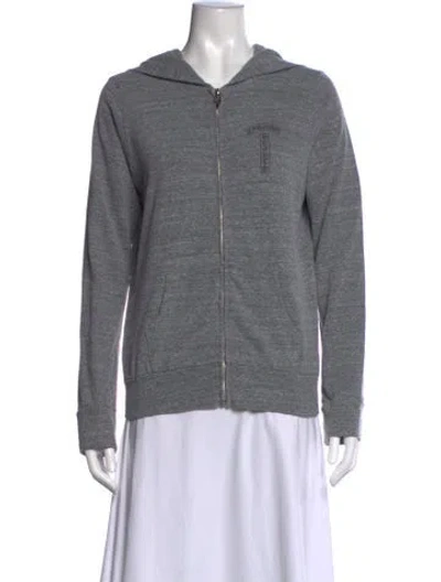 Pre-owned Chrome Hearts X Matty Boy Darlin Zip Up Graphic Print Hoodie In Grey