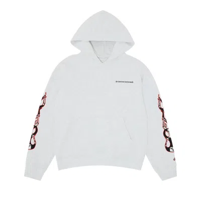 Pre-owned Chrome Hearts X Matty Boy Flames Hoodie 'heather Grey' | Men's Size L In Gray