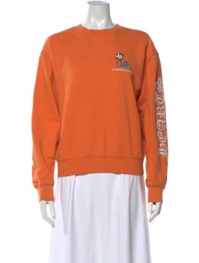 Pre-owned Chrome Hearts X Matty Boy 'link & Build' Graphic Print Sweatshirt In Orange