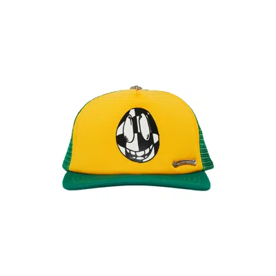 Pre-owned Chrome Hearts X Matty Boy Sex Records Smiley Trucker Hat 'yellow'