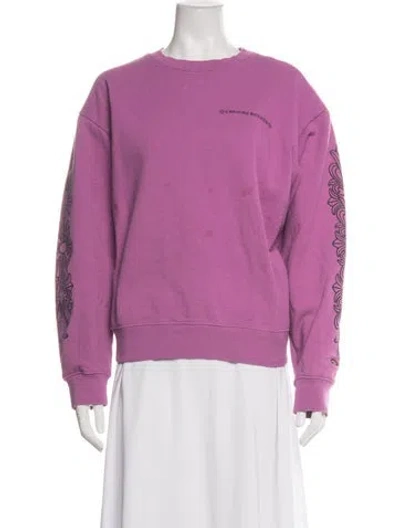 Pre-owned Chrome Hearts X Matty Boy Spider Web Graphic Print Sweatshirt In Purple