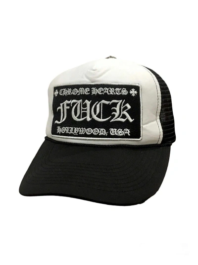 Pre-owned Chrome Hearts X Otto Vintage ‘fuck' Chrome Hearts Trucker Cap In Black/white