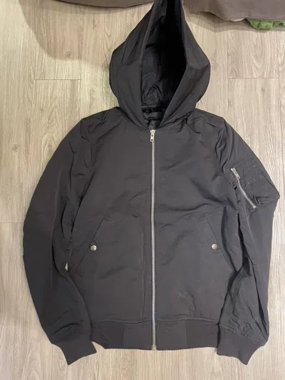 Pre-owned Chrome Hearts X Rick Owens Hooded Padded Bomber Jacket In Black