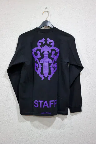 Pre-owned Chrome Hearts X Vintage 2000s Vintage Chrome Hearts Staff Dagger Long Sleeve In Black Purple
