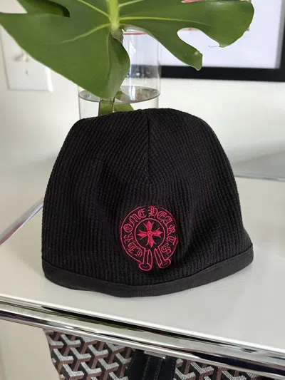 Pre-owned Chrome Hearts X Vintage Black + Red Horseshoe Thermal Beanie