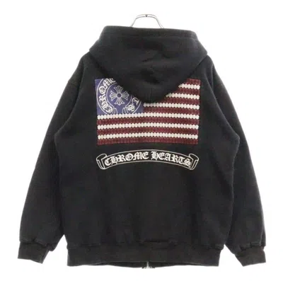 Pre-owned Chrome Hearts X Vintage Chrome Hearts American Flag Zip Hoodie Size L In Black
