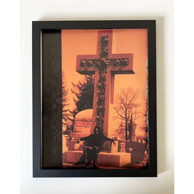 Pre-owned Chrome Hearts X Vintage Chrome Hearts Big Cross Photo Poster Framed 9x11 In Multi