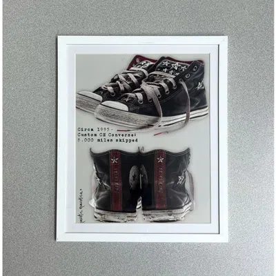 Pre-owned Chrome Hearts X Vintage Chrome Hearts Converse Shoes Framed Poster 9x11 In Multi