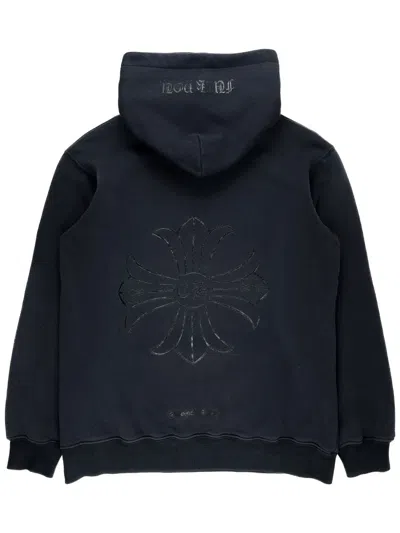 Pre-owned Chrome Hearts X Vintage Chrome Hearts Cross Plus Fuck You Logo Thermal Hoodie In Faded Black