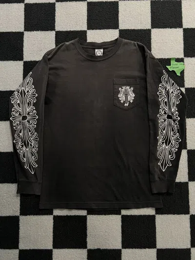 Pre-owned Chrome Hearts X Vintage Chrome Hearts Floral Faded Longsleeve In Gray