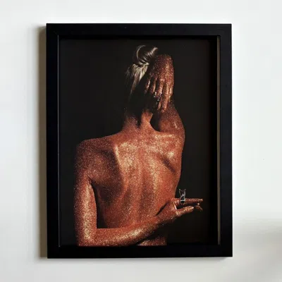 Pre-owned Chrome Hearts X Vintage Chrome Hearts Glittered Back Photo Poster Framed 9x11 In Multi