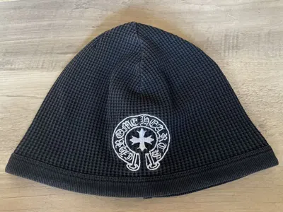 Pre-owned Chrome Hearts X Vintage Chrome Hearts Horseshoe Ch Cross Thermal Beanie Knit In Black