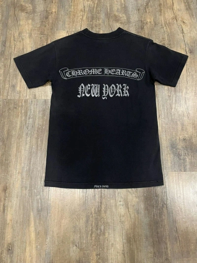 Pre-owned Chrome Hearts X Vintage Chrome Hearts New York Exclusive Floral Cross Tee In Black/silver