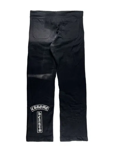 Pre-owned Chrome Hearts X Vintage Chrome Hearts Vintage Baggy T Bar Logo Sweatpants In Black