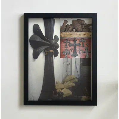Pre-owned Chrome Hearts X Vintage Chrome Hearts Wooden Crosses Photo Poster Framed 11x14 In Black