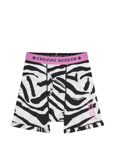Chrome Hearts Zebra-print Ribbed Boxer Briefs In Multi