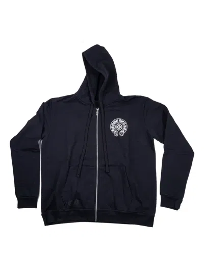 Chrome Hearts Zip-up Graphic Hoodie In Blue