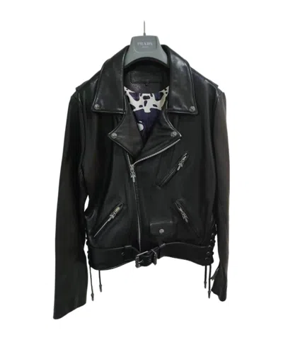 Chrome Hearts Zippered Leather Jacket In Black