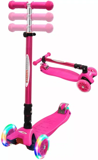 Chromewheels Mega Glidekick Scooter With Led Lights In Pink