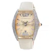 Chronotech Beige Leather Dress Women's Watch In Sand