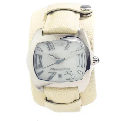 Chronotech Beige Leather Men's Watch In Sand