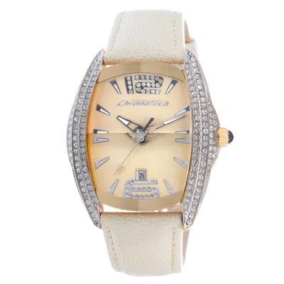 Chronotech Beige Leather Women's Watch In Sand