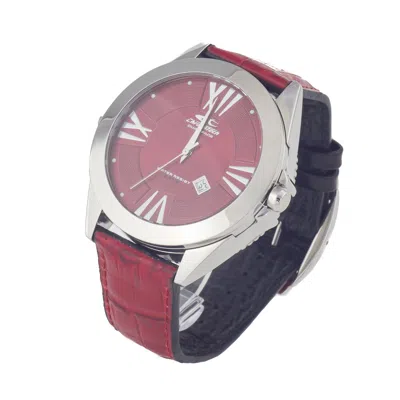 Chronotech Black Leather Dress Men's Watch In Pink