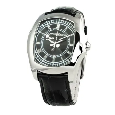 Chronotech Black Leather Dress Men's Watch