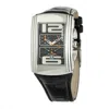 Chronotech Black Leather Dress  Watch In Black