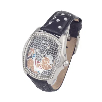 Chronotech Black Leather Dress Women's Watch
