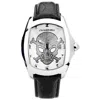 Chronotech Black Leather Men's Watch In Black