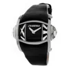Chronotech Black Leather Watch In Black