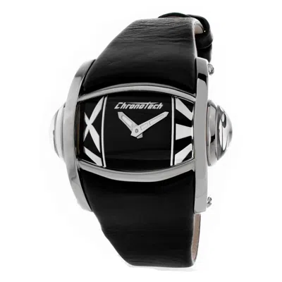 Chronotech Black Leather Women's Watch