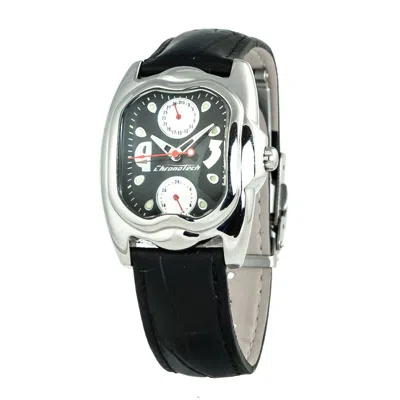 Chronotech Black Leather Women's Watch