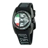 Chronotech Black Rubber  Watch In Black