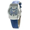 Chronotech Blue Leather Dress Women's Watch In Blue