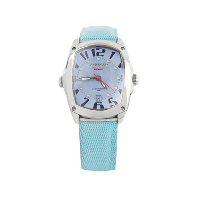 Chronotech Blue Leather Dress Women's Watch