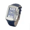 Chronotech Blue Leather Men's Watch In Blue